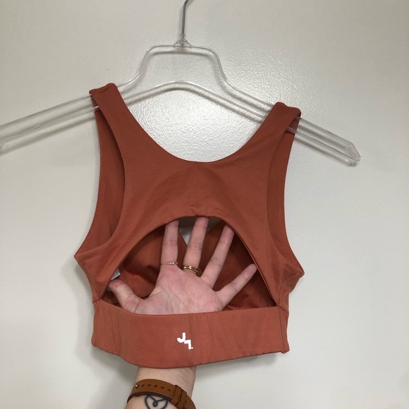 Rust colored wrap front sports bra - Picture 2 of 3